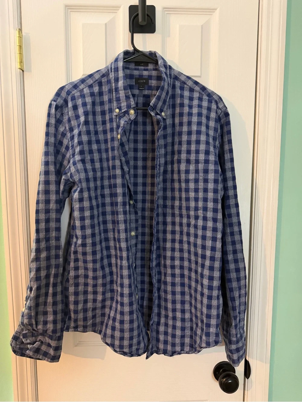 J. Crew Blue Check Button-Down Shirt